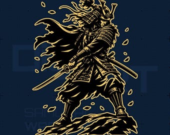 Guerrero samurái SVG DXF PNG / Guerreros del mundo Archivo de corte / Grabado láser Cricut Silhouette