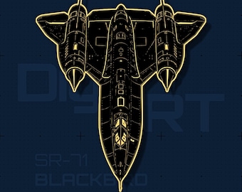 Archivo SVG DXF del SR-71 Blackbird / Archivo de corte para aviación militar / Grabado láser para Cricut y Silhouette
