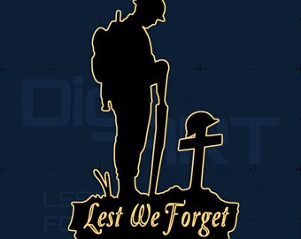Para que no olvidemos SVG DXF PNG / Archivo de corte para el Día del Recuerdo / Grabado láser para Cricut Silhouette