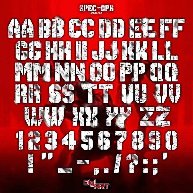 Specops Font Instant Download, Military Font, Fantasy Font, Funky Fonts, Crafting Font, Stencil