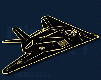 F-117 Nighthawk SVG DXF / Perfil detallado del caza furtivo / Arte mural grabado con láser / Cricut Silhouette / Regalo para veteranos / Descarga instantánea