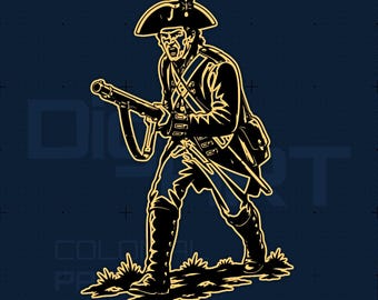 Patriote colonial SVG DXF PNG | Guerriers du monde | Gravure laser Silhouette Cricut