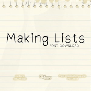 Making Lists Fonts | Script, Fantasy Font, Calligraphy Fonts, Crafting Font, Bundle, Font Pack, Font Download, Commercial Use