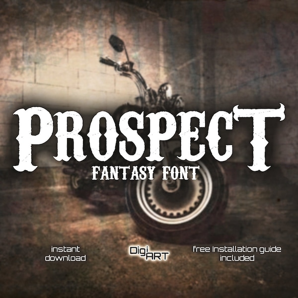 Prospekt Schriftart | Karneval Schrift Biker Crew mc font Fantasy Schrift Bundle Gothic Schrift Patch Handwerk Buchstaben Motorrad Club Zirkus Schrift