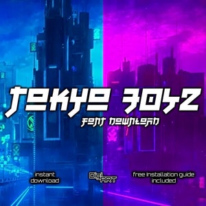 Tokyo 3042 Font | Asian font, Alphabet, Future, Fantasy, Funky Fonts, Sci Fi Font, Crafting Font, Font Pack, Silhouette Cut File, Japan Font