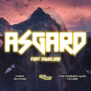 Asgard Font | Viking font Alphabet font norse mythology font Fantasy font Funky Fonts Greek font Print Crafting Font Silhouette Cut File