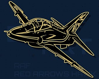 Archivo SVG DXF del Hawk T1 de los Red Arrows / Archivo de corte del equipo de exhibición de la RAF / Arte mural para grabado láser / Cricut Silhouette / Regalo de aviación / Descarga instantánea