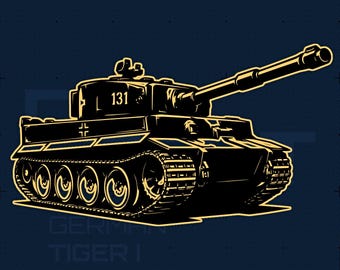 Tiger Tank I '131' SVG DXF PNG | Military Vehicles | Cricut Silhouette Laser Engraving