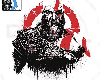 Warrior God SVG | viking warrior svg god of war svg decal norseman greek soldier gaming svg gift for gamer ragnarök sticker gamer gift