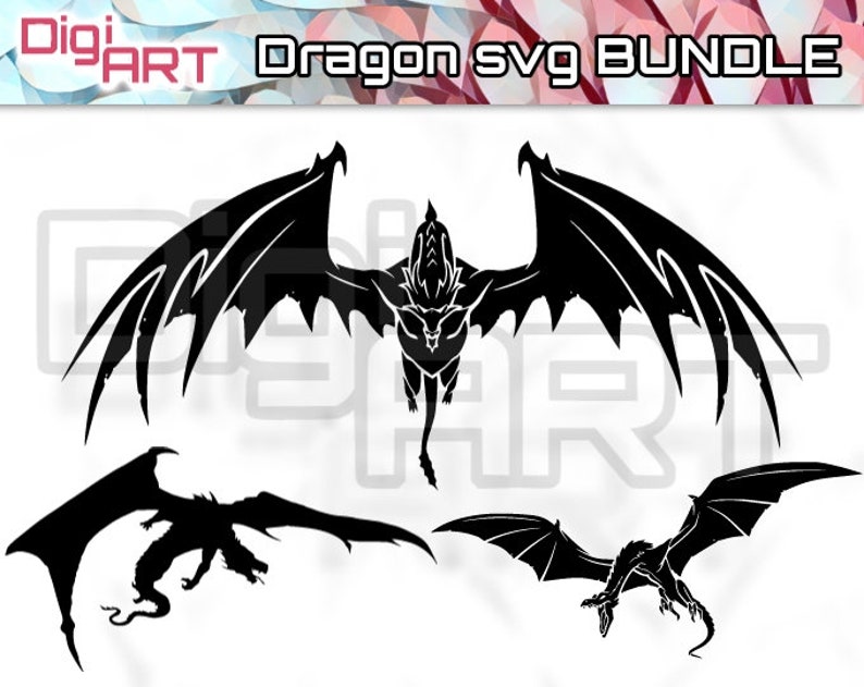 Dragon Silhouette SVG Bundle: Fantasy Vector Art (instant Download) - Etsy