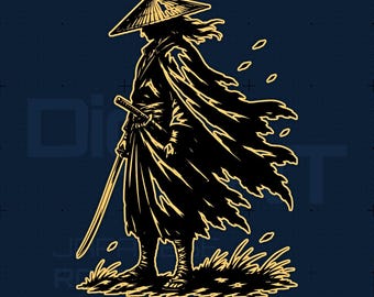 Ronin japonés SVG DXF PNG / Guerreros del mundo / Grabado láser Cricut Silhouette
