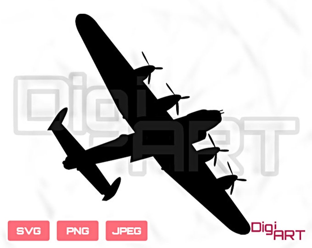 RAF Lancaster Bomber Silhouette SVG Royal Air Force - Etsy