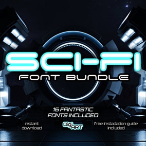 Sci-Fi Font Bundle | space fonts futuristic fonts fantasy fonts sci fi fonts cyber font galaxy font scifi alien font future font robot font