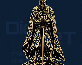 Caballero cruzado SVG DXF PNG / Guerreros del mundo / Grabado láser Cricut Silhouette