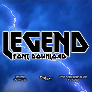 Legend Font | Fantasy Font, Funky Fonts, Crafting Font, Font Collection, Bundle, Font Pack, Font Download, LCD Font, Digital Font, RocknRoll