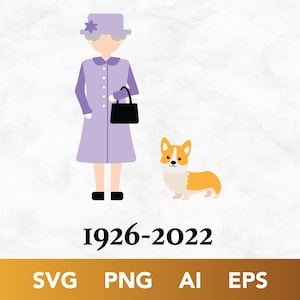Queen Elizabeth II Svg, Queen Elizabeth Png, Queen Elizabeth Suit Svg, Elizabeth II Illustration, English Queen Merchandise, Queen RIP Svg
