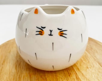Cute Cat Ceramic Mug, Kawaii Cat Coffee Cup, Adorable Cat Lover Gift, Cat Themed Kitchenware, Cat Face Mug for Tea, Fun Animal Mug for Kids