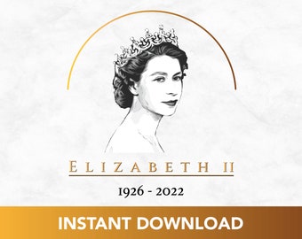 Queen Elizabeth II Png, Queen Elizabeth II Emblem, Royal Emblem Design for Queen Elizabeth, English Queen Merchandise, Queen RIP Png