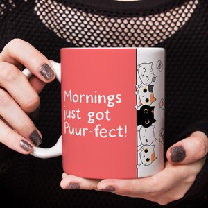 Kawaii Cat Mug, Cute Coffee Mug for Cat Lovers, Funny Cat Pun Cup, Adorable Ceramic Mug, Cat Mom Gift, Unique Cat Lover Gift