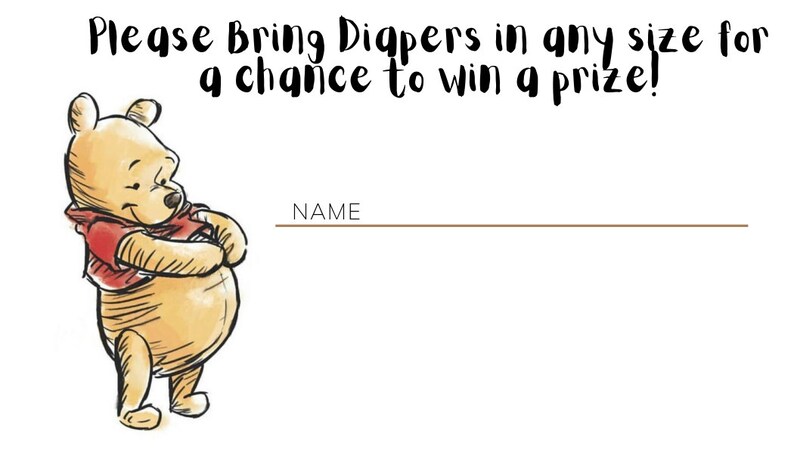 Winnie the Pooh Diaper Raffle Tickets/ Winnie the Pooh Diaper - Etsy