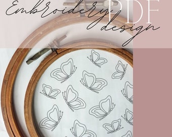 Embroidery PDF design pattern butterflies