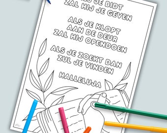 Christian coloring page for children: if you pray He will give you
