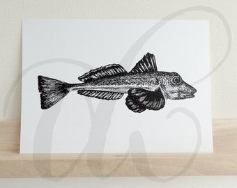 pen drawing poon printed on luxury paper