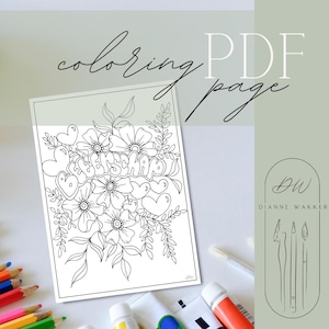 coloriage pour les enfants, guérissez-vous bientôt, fleurs