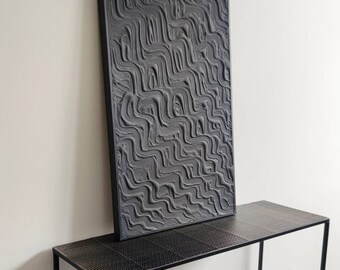 Textured art "Black waves"