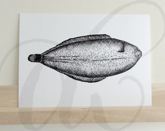 pen drawing tongue printed on luxury paper