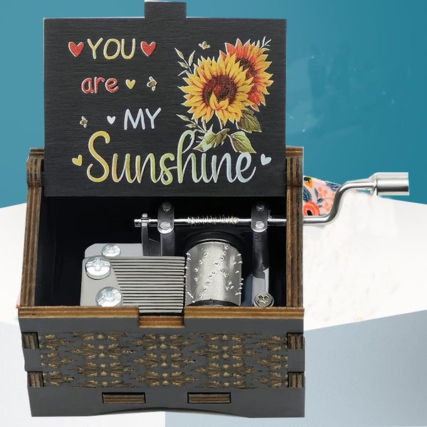 You Are My Sunshine Musikdose Aus Ahornholz - Mit Foto-Rahmen & Laser-Gravur