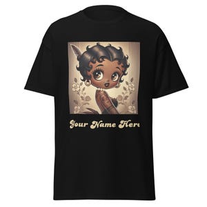 Melanin Queen Black Betty Boop Brown Vintage Earth Design on T-shirt| Black Betty Boop Shirt as a gift for her | Trending Betty Boop Gifts
