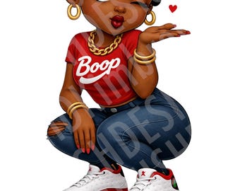 Betty Boop Sneakerhead PNG – Jordans True Red Retro 13 Digital File (Digital Download)