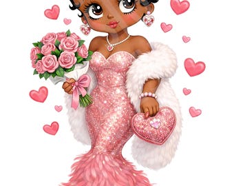 2 Glam Betty Boop Pink Valentines Art – (Digital Downloads)