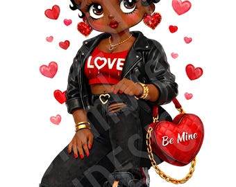 2 Betty Boop Valentines PNG File – High Resolution Design (Digital Download)