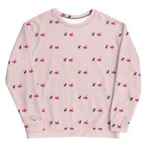Halloween Cat and Hat Sweatshirt | Pink Halloween Design | Halloween Sweatshirt for Gift | Fall Crewneck