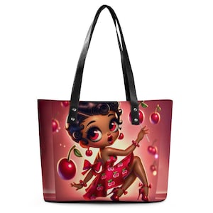 Super Cute Black Betty Boop Purse | Betty Boop Cherry Handbag | Betty Boop Gift | Cherry Bomb Betty Boop Gift | Cute Trending Betty Boop Bag