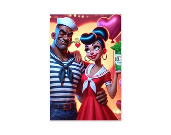 Cartoon Black Love Greeting Card | Anniversary, Valentine's Day