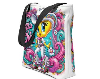 Tweety Bird Looney Tunes Embroidered Graphic Denim Fabric Shoulder