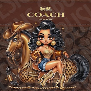 Modern Betty Boop Cowgirl Purse Tumbler Wrap PNG High Resolution File - Luxury Tumbler with Grey Betty Boop Theme Design - Instant Download
