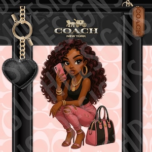 Super Cute Black Betty Boop Coach Tumbler Wrap PNG High Resolution File -  Betty Boop Luxury Black and Pink Themed Coach Design Tumbler File