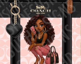Super Cute Black Betty Boop Purse Tumbler Wrap PNG High Resolution File -  Modern  Boop Luxury Black and Pink Designer Tumbler File