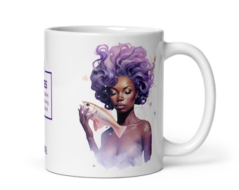 Tasse du zodiaque Poissons | Art de la reine noire, cadeau astrologie