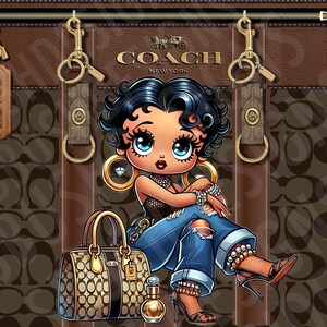 Betty Boop Vintage Leather Hat And Bag Set Betty boop faux leather - Gem main image 3