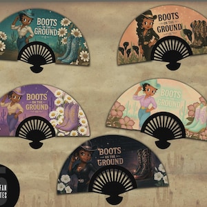 5 Stunning Set of Black Betty Boop Clack Fan Templates - These are non editable - 5 Boots on The Ground HQ PNG Files for Clack Fans