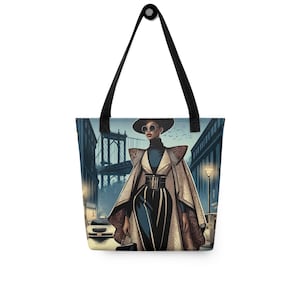 NYC Fly Black Girl Tragetasche | Strapazierfähige süße schwarze Mädchentasche | Schwarze Mädchen Mode-Liebhaber-Geschenk für sie | Einzigartiges Design für Geschenk für Mode-Liebhaber