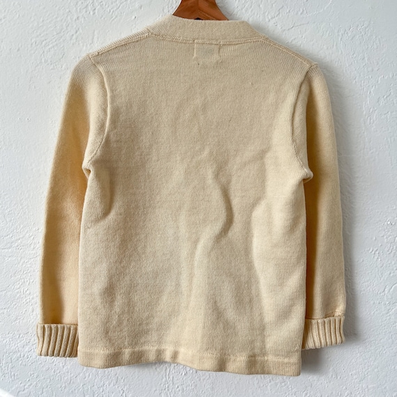 vintage 50’s 60’s cream wool varsity style blank … - image 3