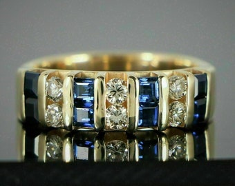 Anniversary Promise Ring, Men's Channel Set Ring, Gift For Father, Engagement Men's Ring, Gift For Men's, Wedding Gift, 14K Yellow Gold Ring