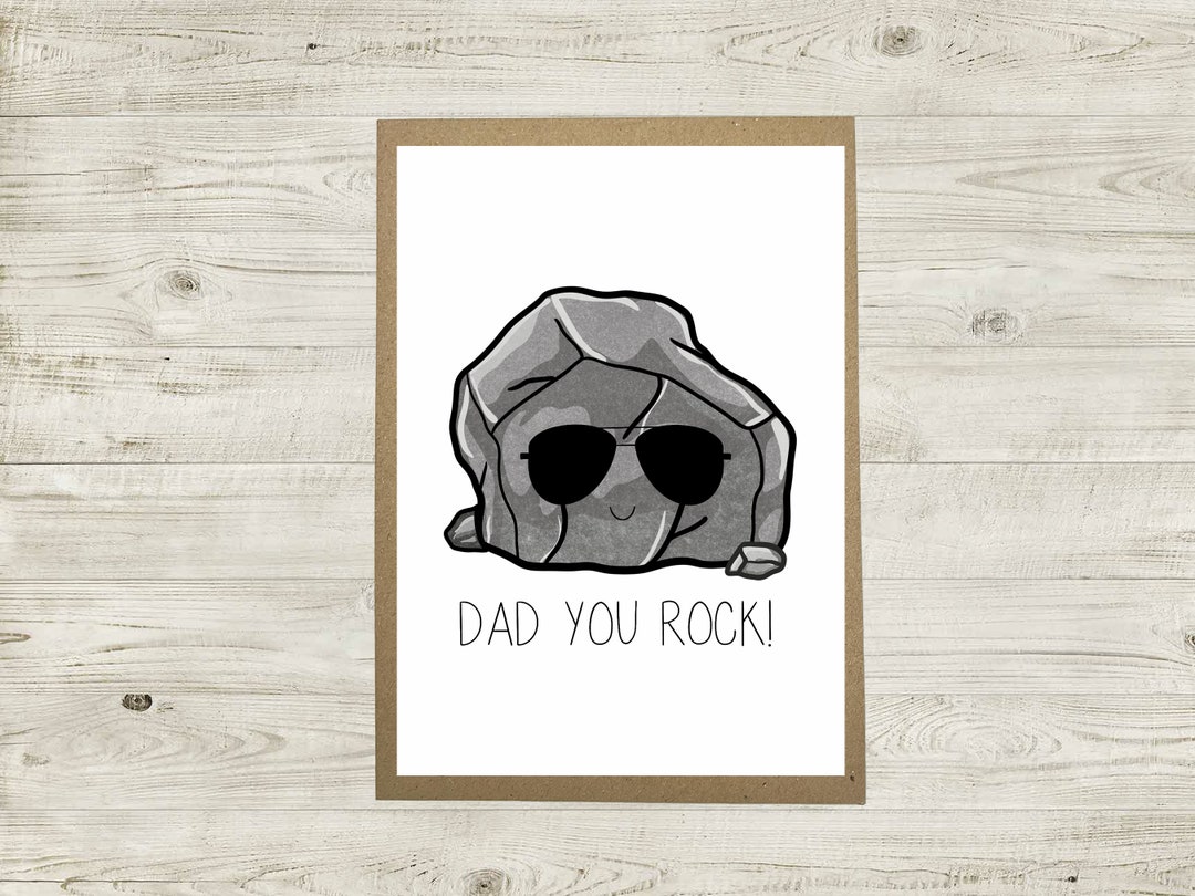 Father’s Day Card - Dad You Rock - A6 | Card for Dad | Card for Father ...