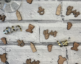 Wooden Table Confetti - Baby Shower | Table Decorations | Party Table Scatter | Baby Shower Decorations | New Baby | Baby Table Confetti |